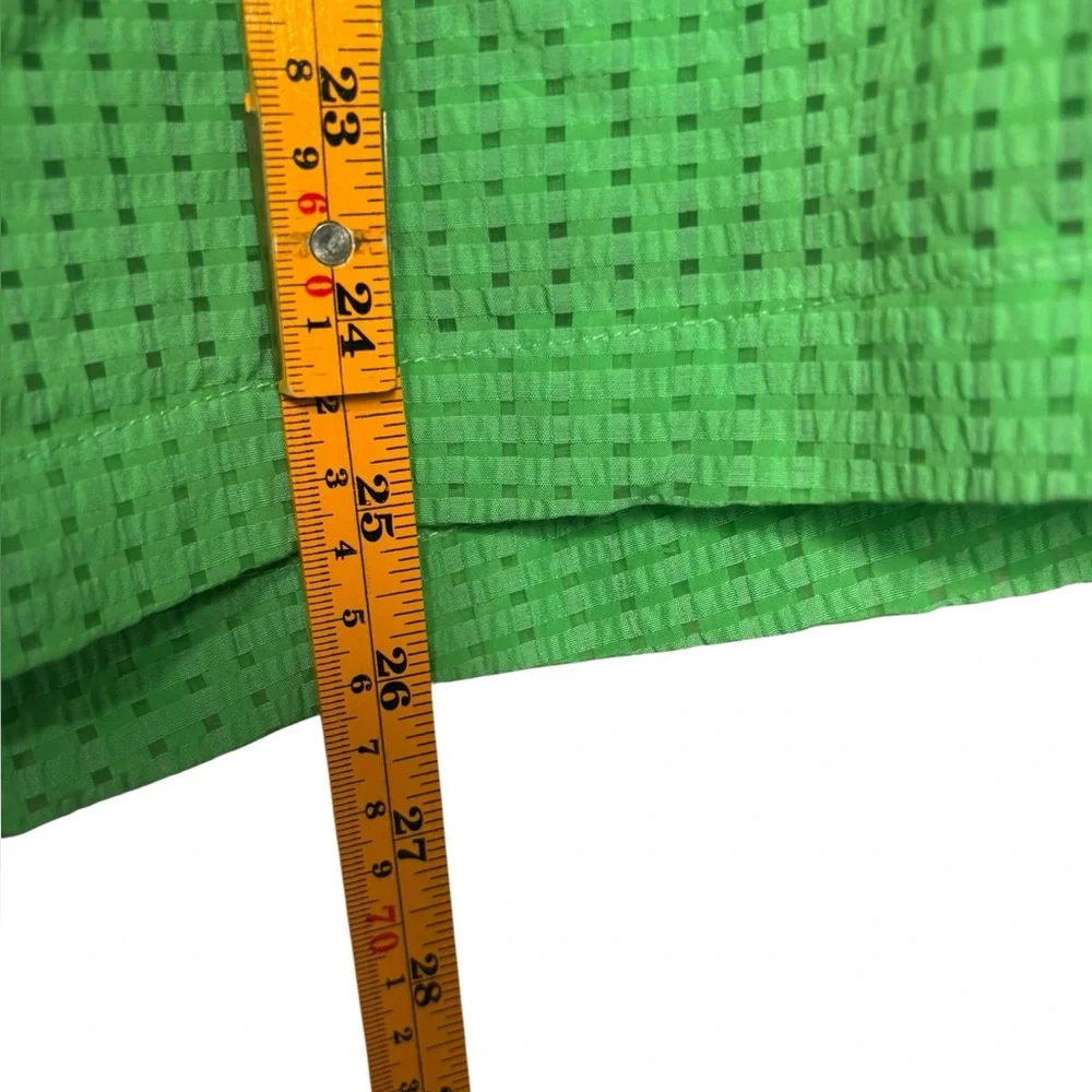 Umgee Seersucker Embroidered Floral Sleeve Green Blouse Size Small - Picture 10 of 11